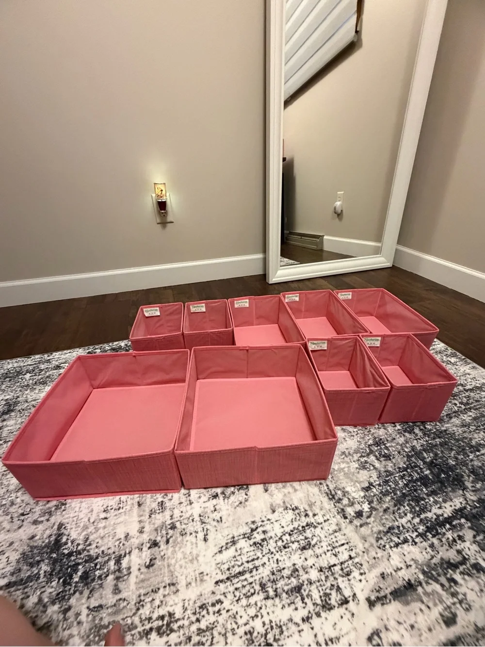 Amazon Pink Fabric Drawer Organizer Set - 10 Piece